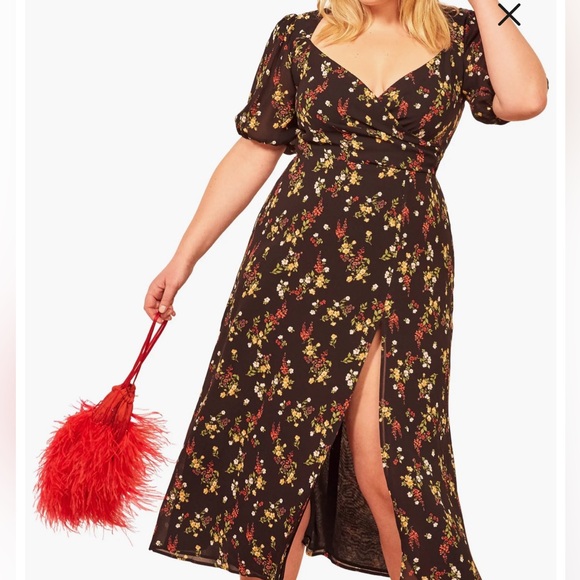 Reformation Wildflower Open Back Side Slit Dress - Picture 3 of 9